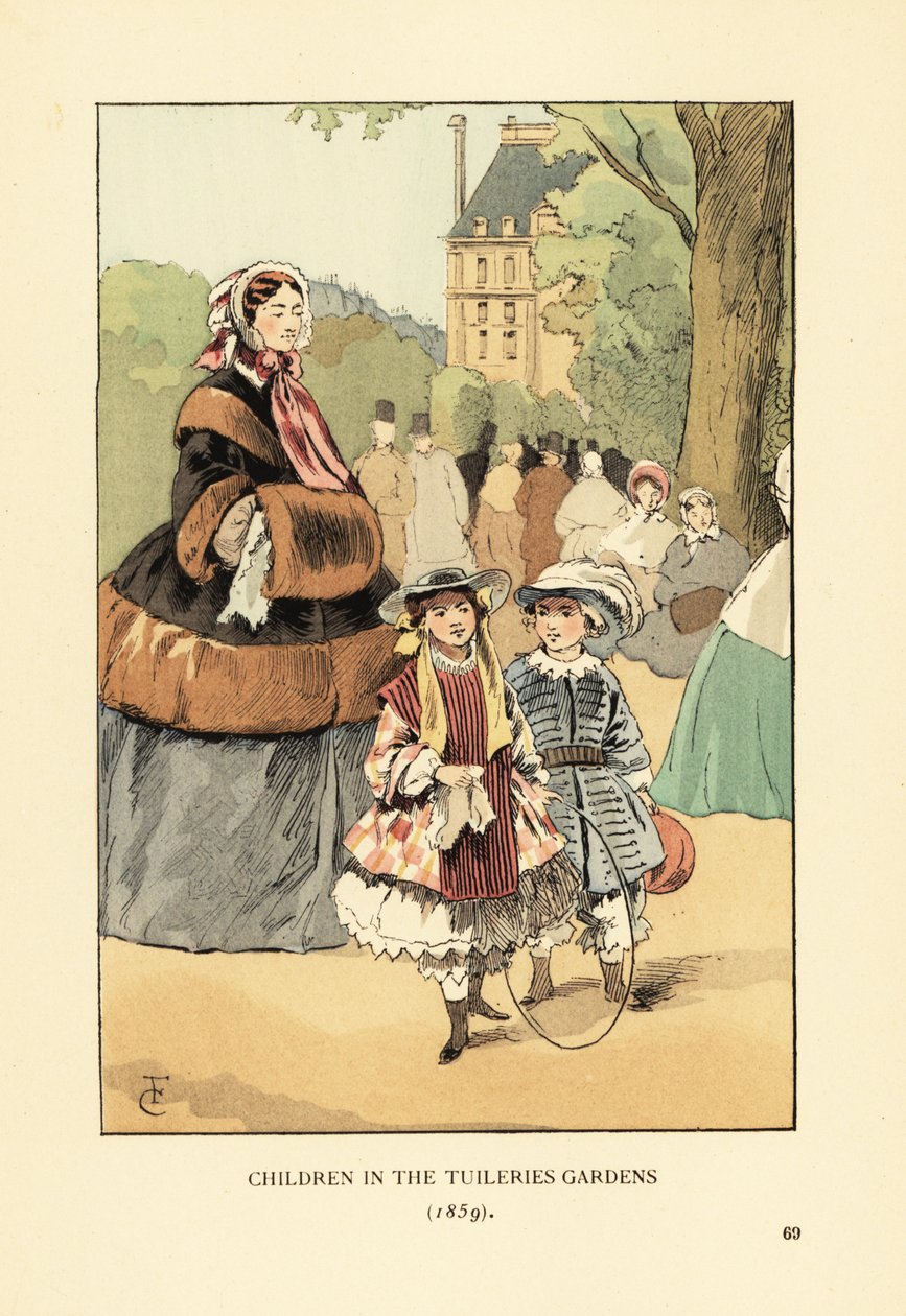 Kinderen in de Tuilerieën in 1859 door François Courboin