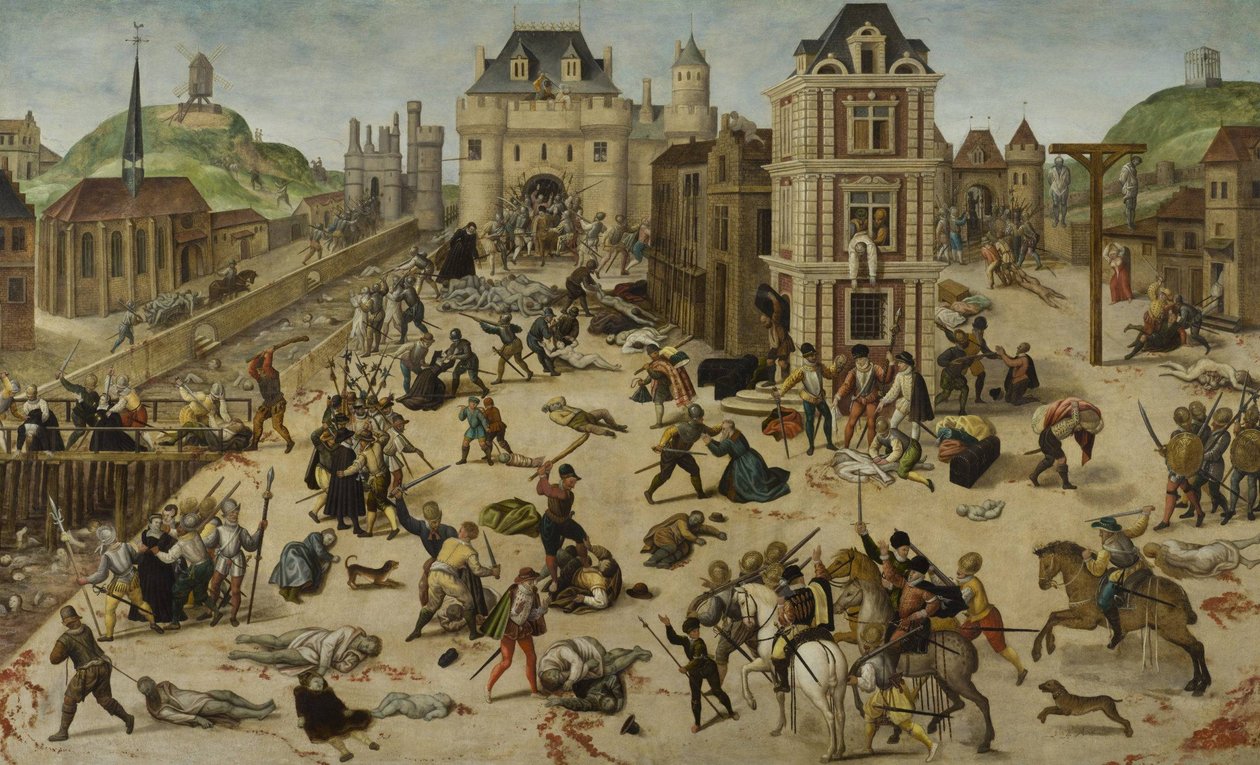 Bloedbad op St. Bartholomeusdag door Francois Dubois