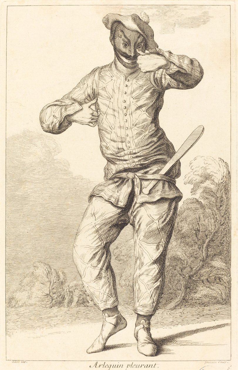 Arlequin huilt door François Joullain after Claude Gillot