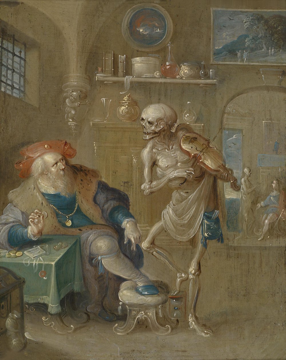 De vioolspelende dood door Frans II Francken the Younger