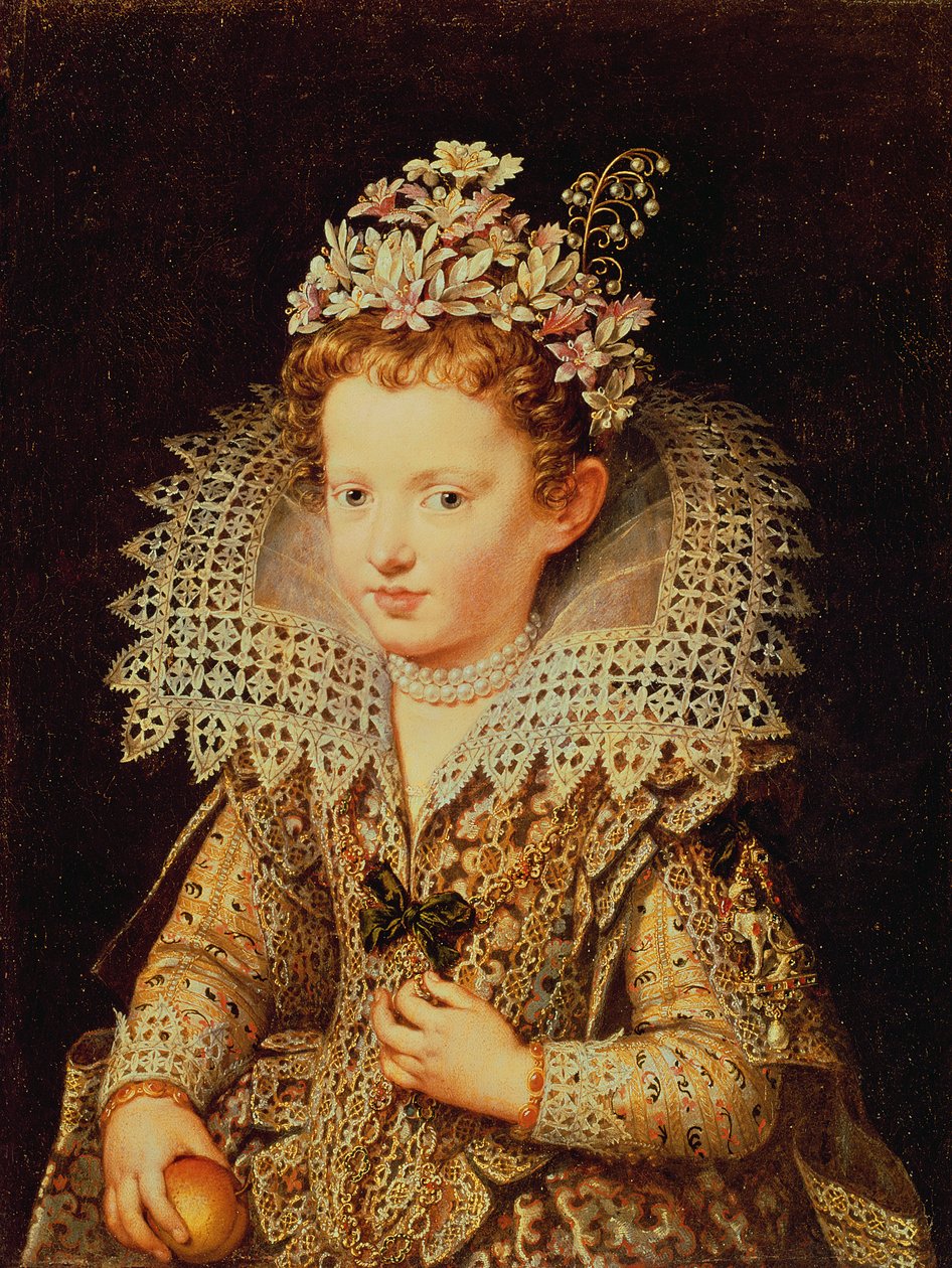 Portret van Eleonora de Gonzaga Mantua als kind door Frans Pourbus the Younger
