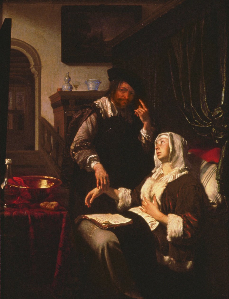 Het Bezoek van de Dokter door Frans van Mieris