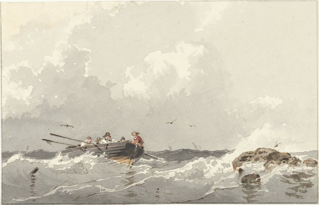 Roeiboot op zee door Frans Arnold Breuhaus de Groot