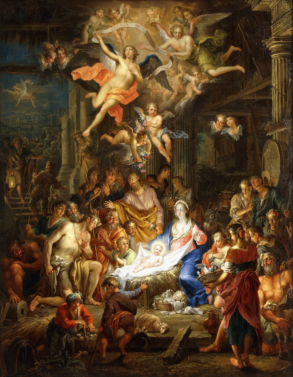 De geboorte van Christus door Frans Christoph Janneck