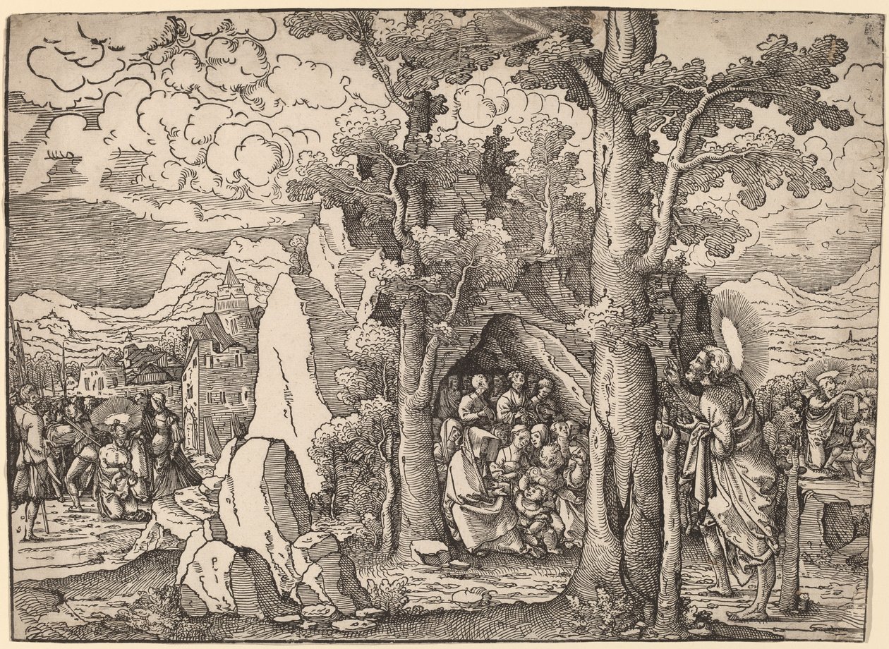 Sint Johannes de Doper predikend door Frans Crabbe van Espleghem