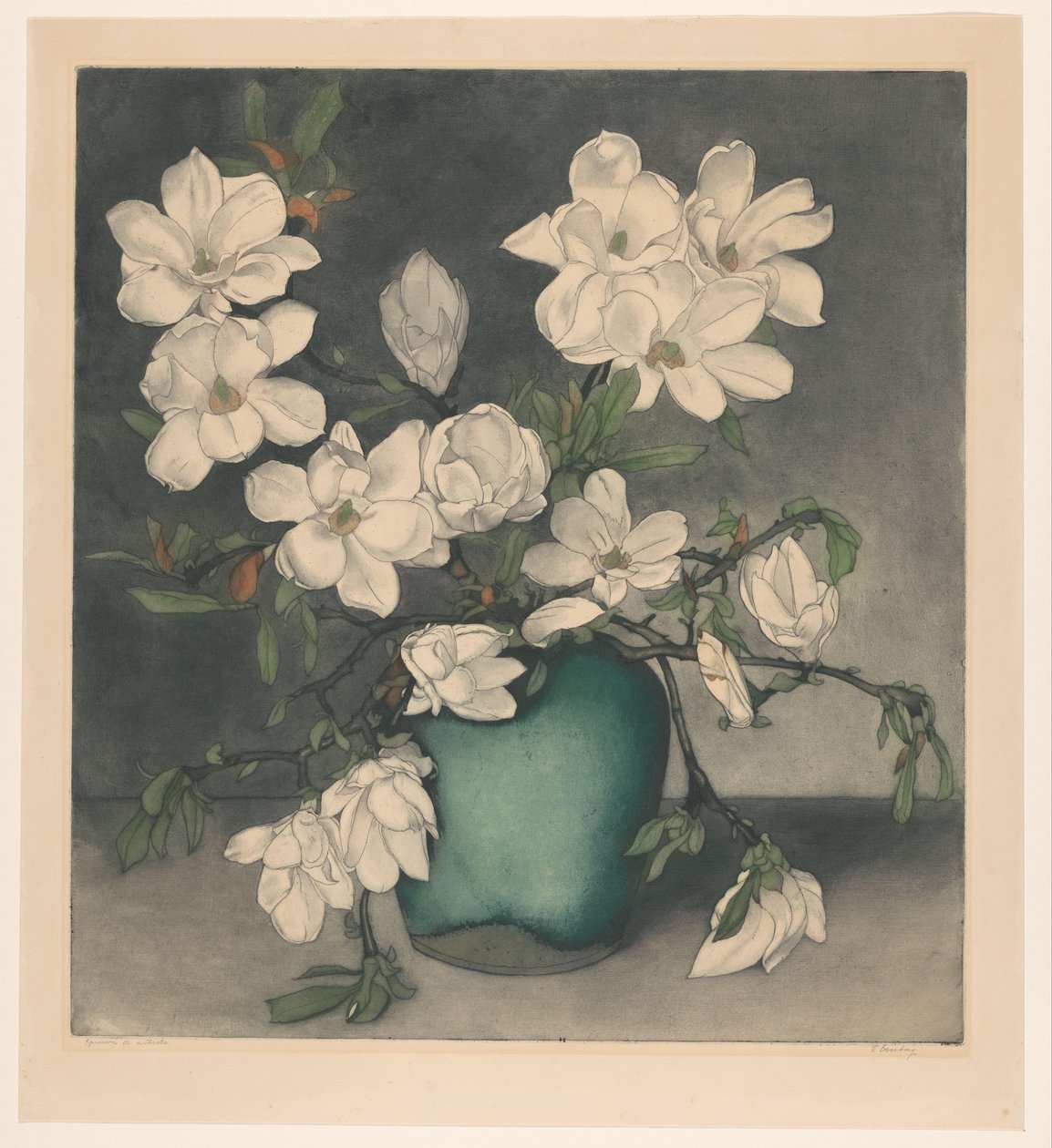Magnoliatakken door Frans Everbag (signed by artist)