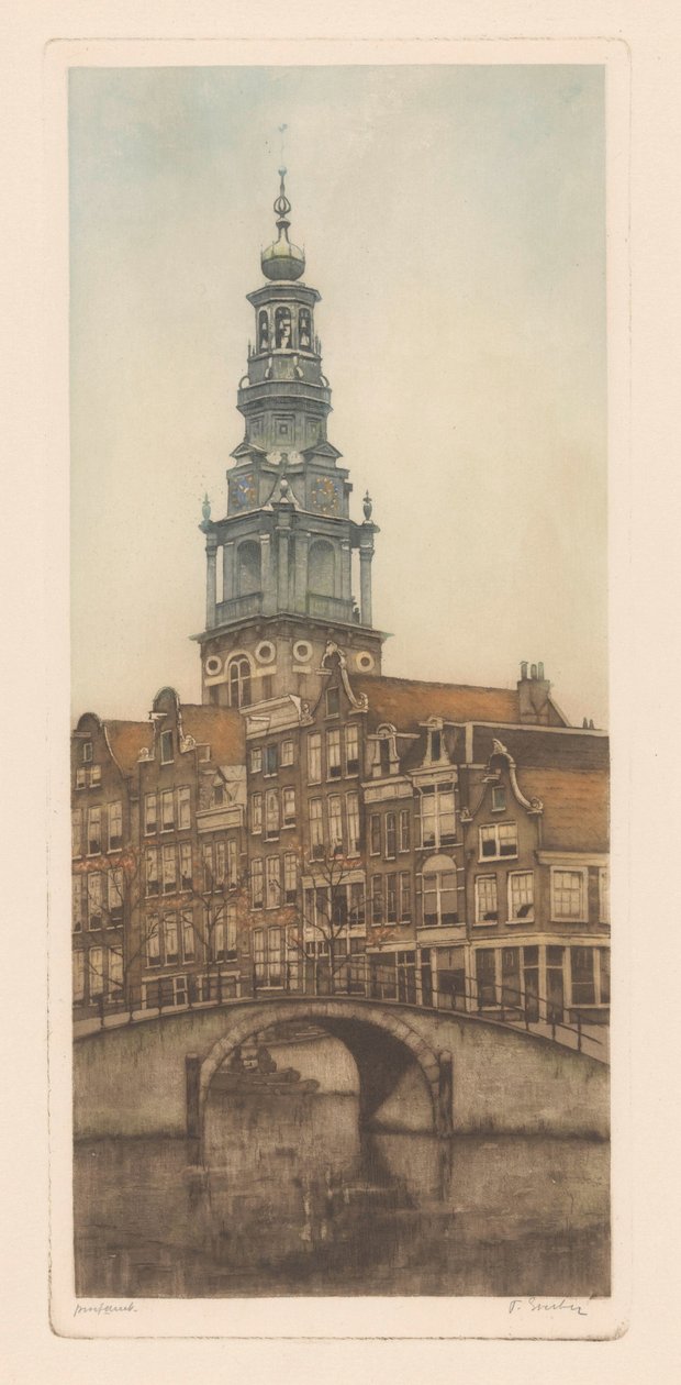 Zuiderkerk in Amsterdam door Frans Everbag (signed by artist)