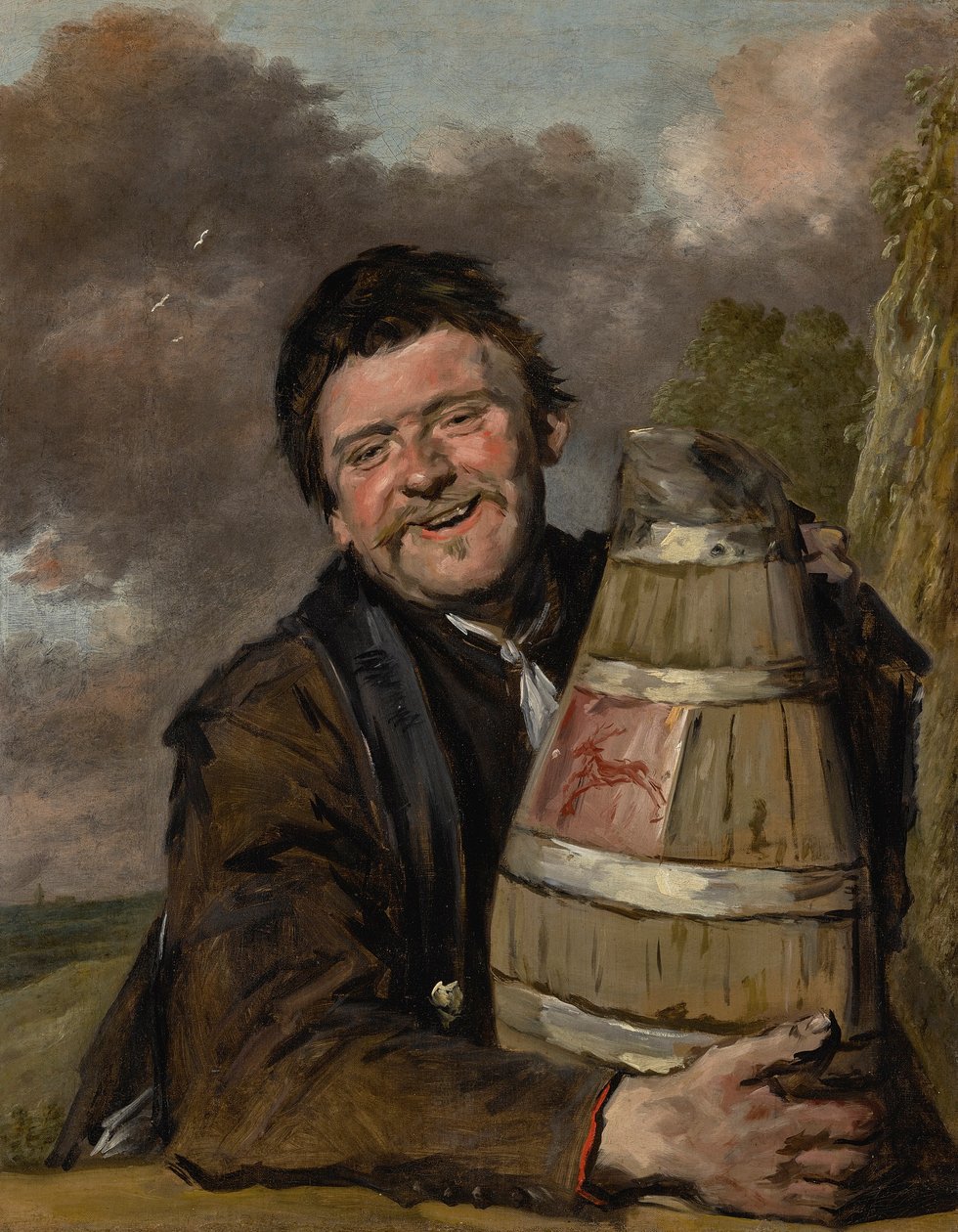 Man met bierkan door Frans Hals