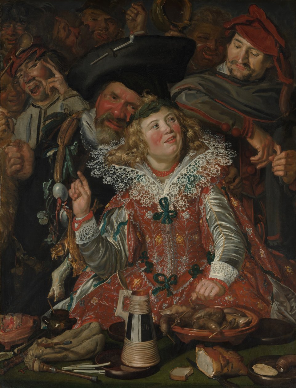 Feestvierders tijdens Vastenavond, ca. 1616-17 door Frans Hals