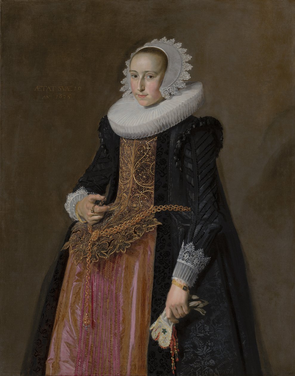 Portret van Aletta Hanemans, 1625 door Frans Hals
