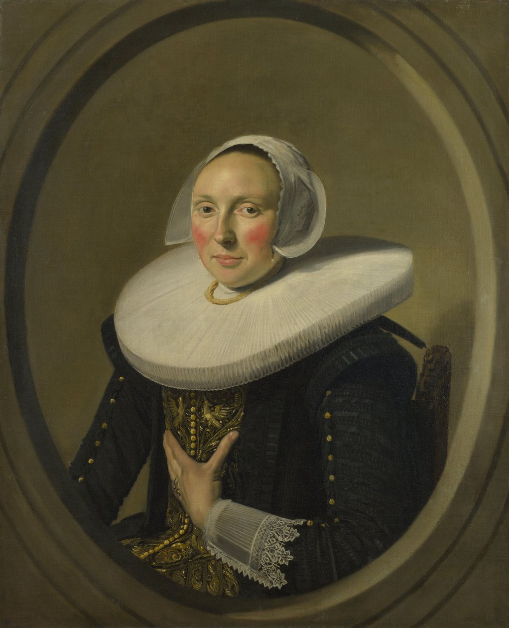 Portret van een vrouw (Marie Larp) door Frans Hals