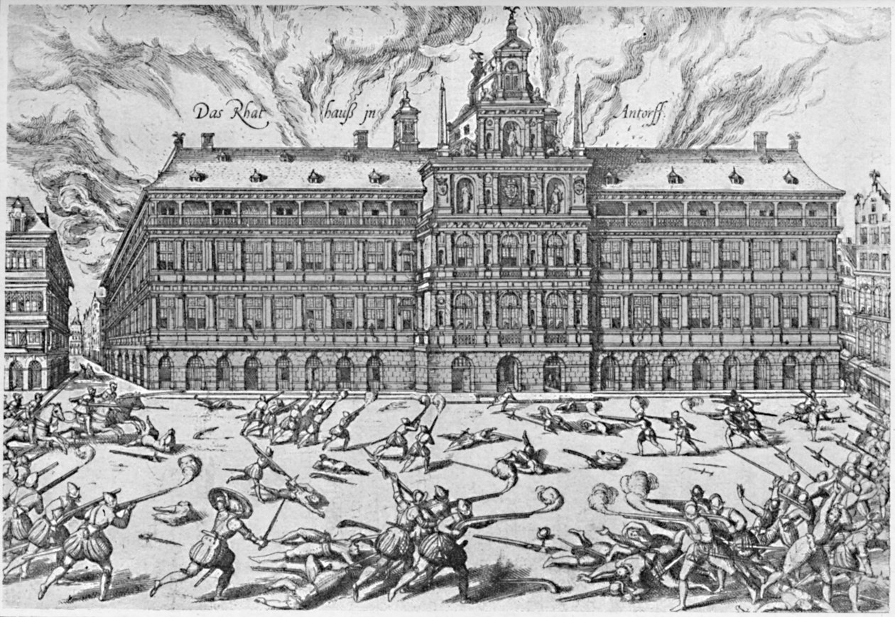 De Plundering van Antwerpen door Frans Hogenberg