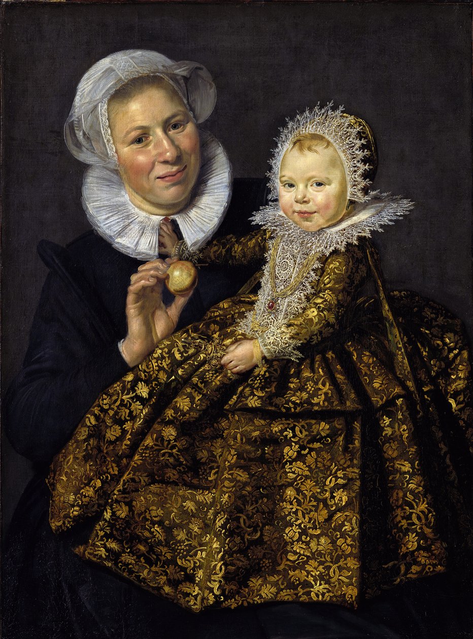 Catharina Hooft met haar Verzorgster door Frans I Hals