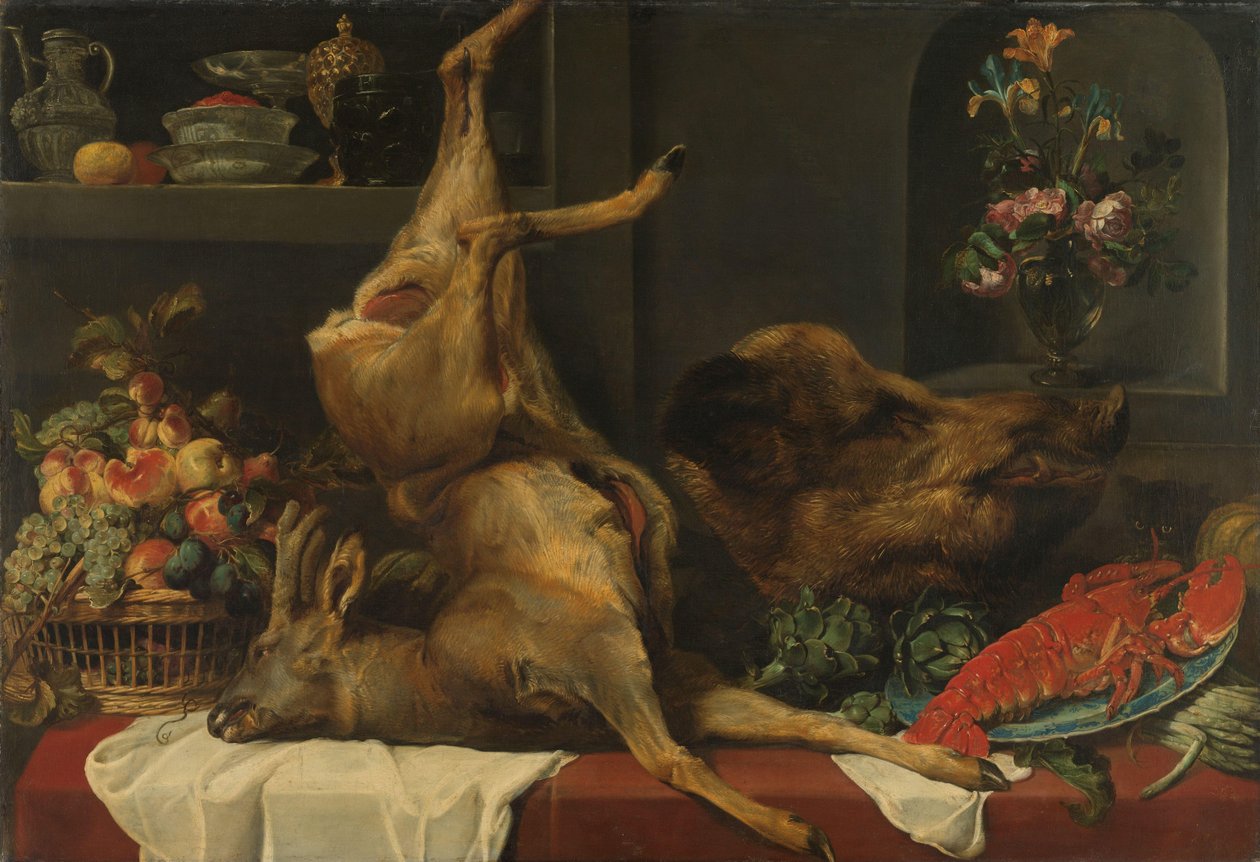 Stilleven met voorraadkast door Frans Snijders