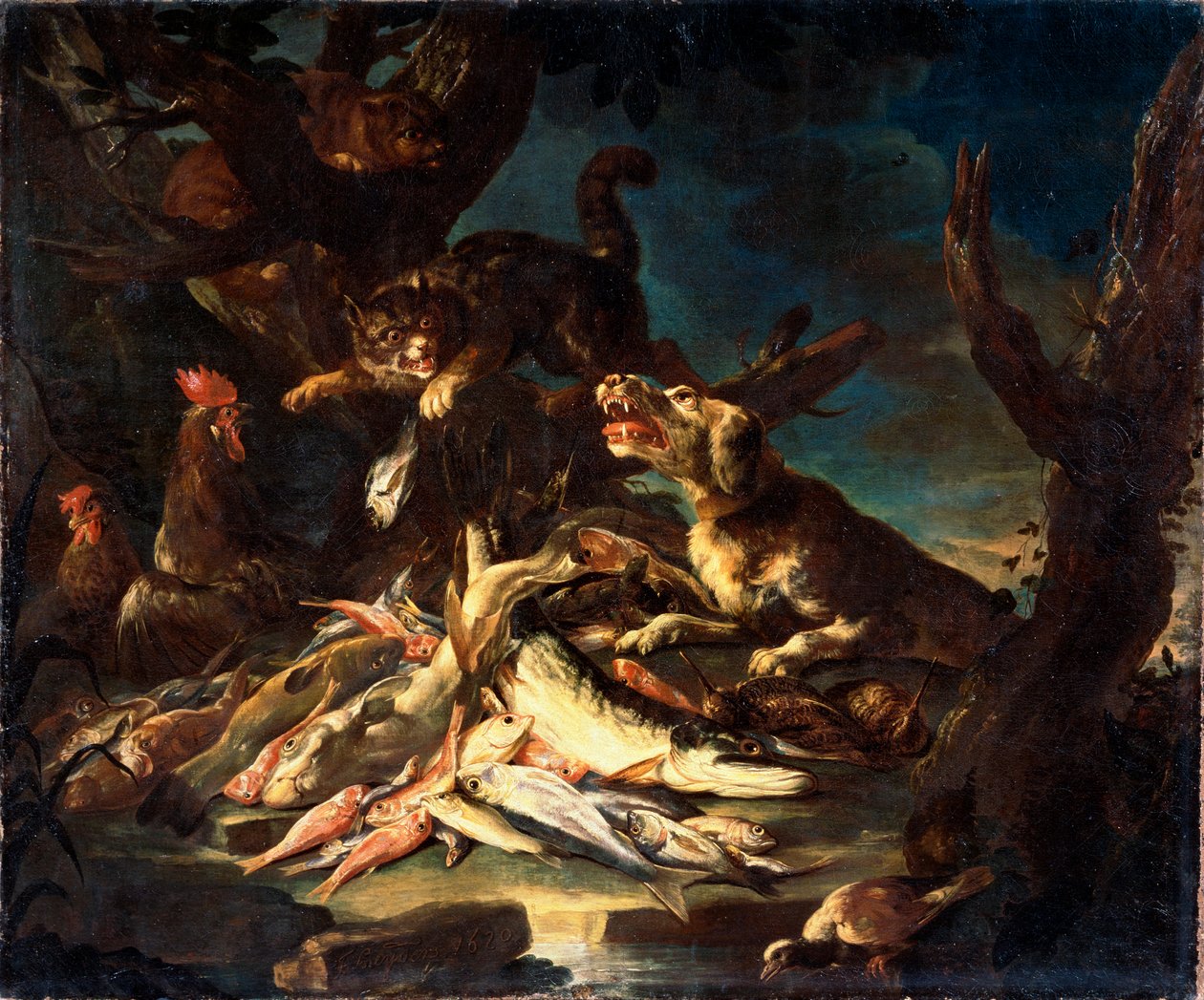 Vis, 1620 door Frans Snyders or Snijders