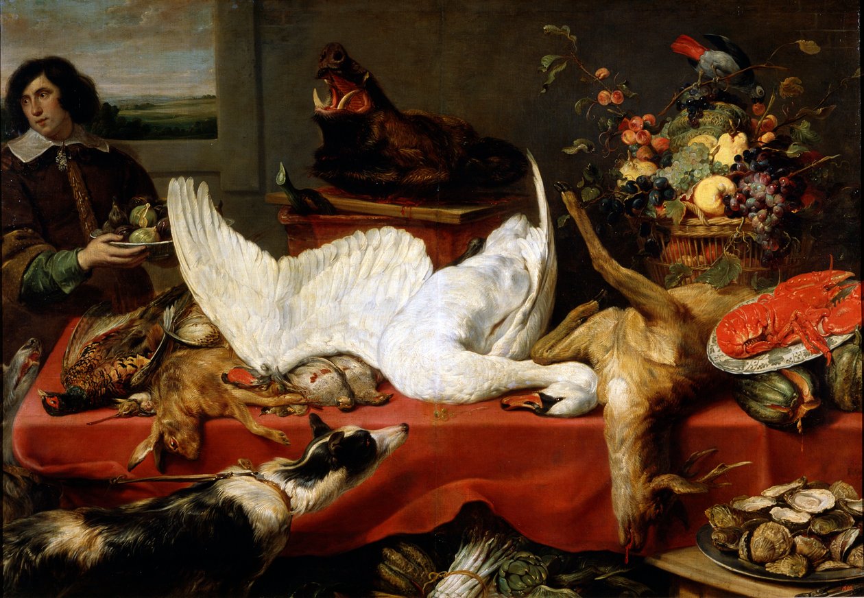 Stilleven met een zwaan, 1640s door Frans Snyders or Snijders