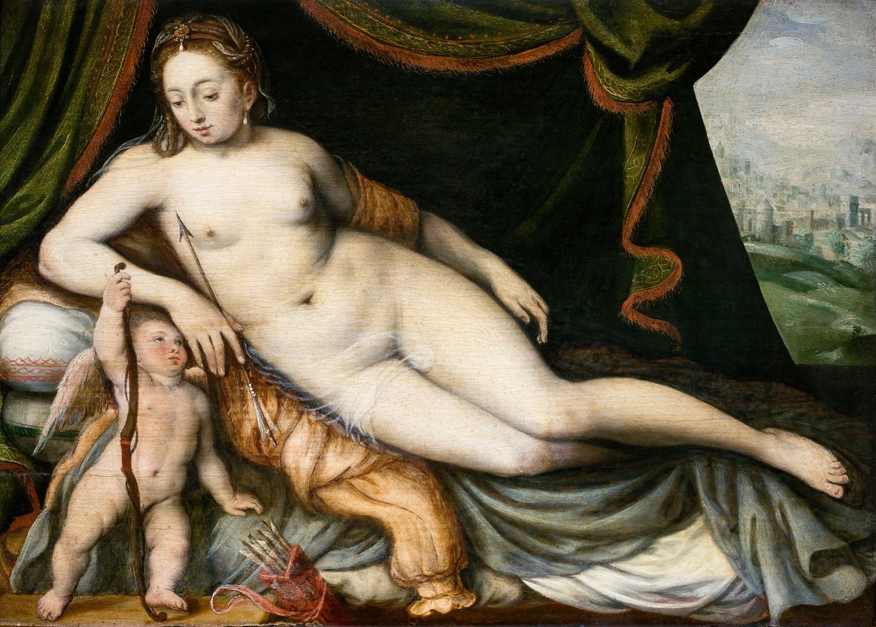Venus en Cupido, ca. 1560 door Frans Vriendt