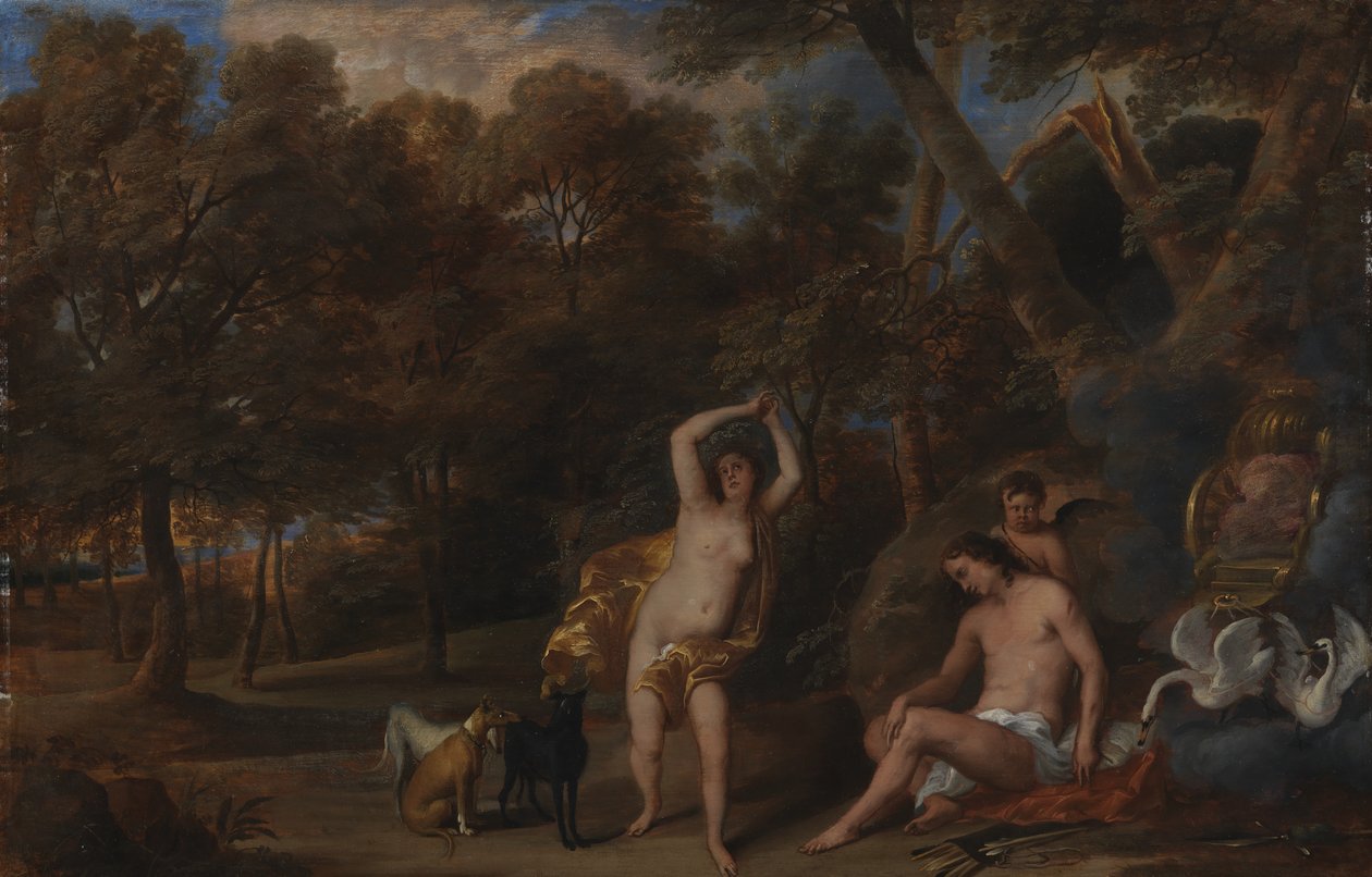 Venus treurt om de gedode Adonis door Frans Wouters