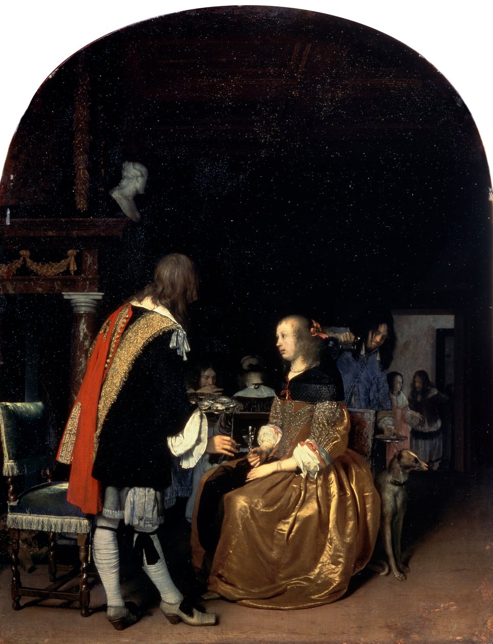 De oestermal, 1659 door Frans van Mieris