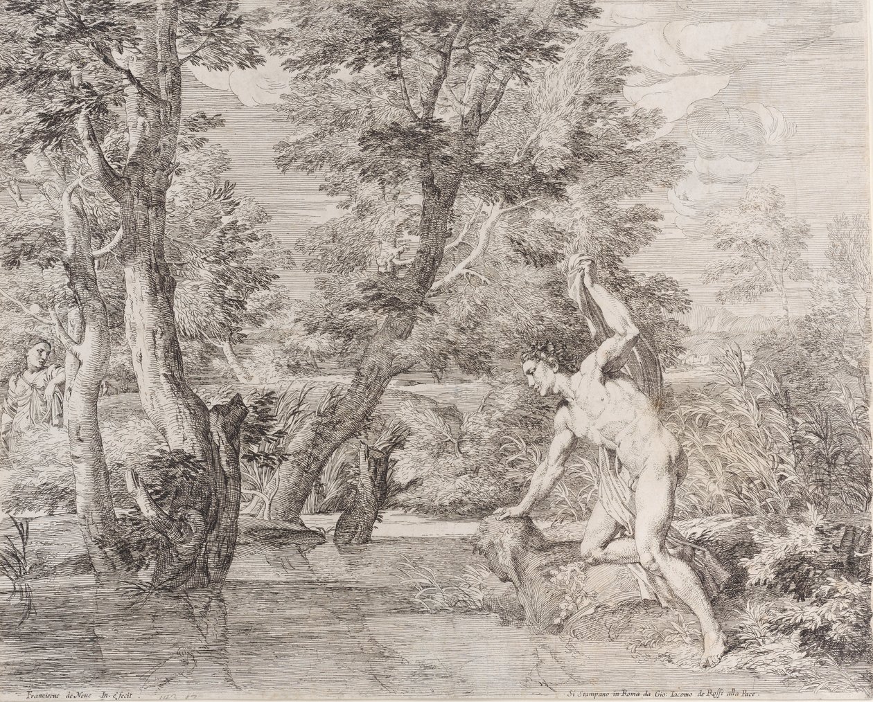 Narcissus en Echo, 17e eeuw door Frans van der Neve