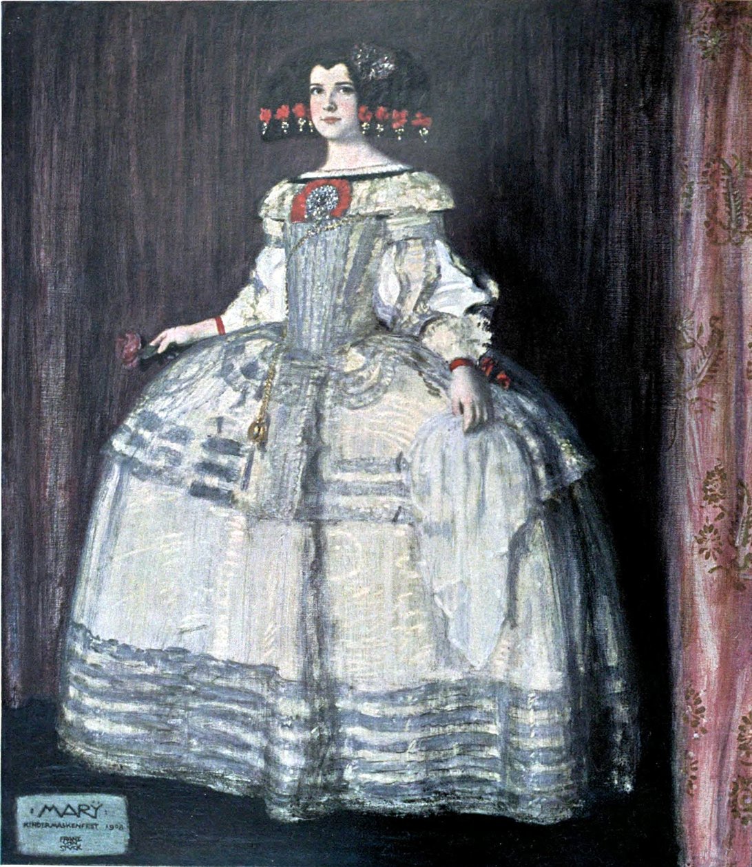 Maria in Velazquez Kostuum door Franz von Stuck