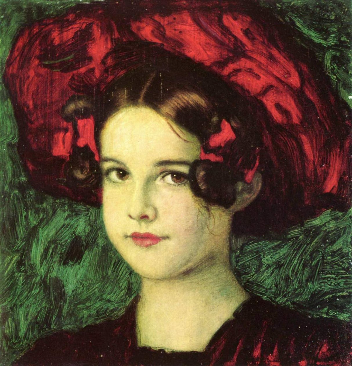 Maria met Rode Hoed door Franz von Stuck