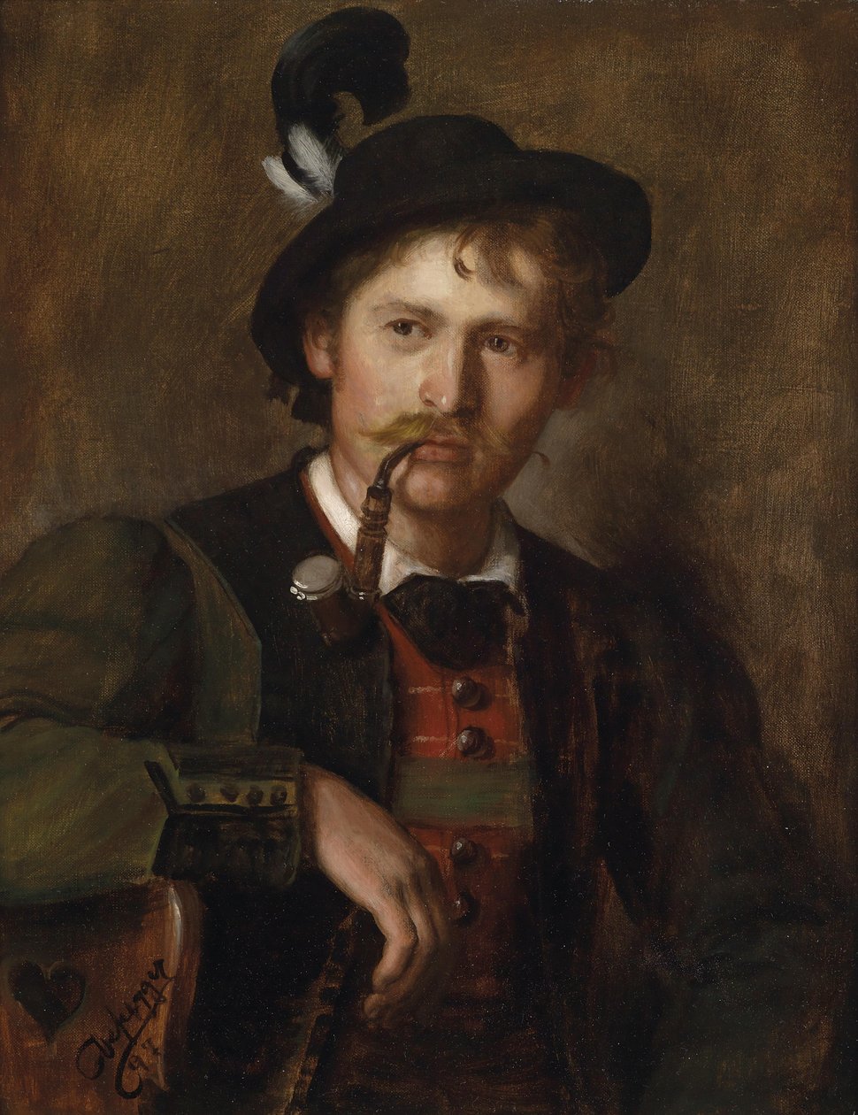 Portret van een jonge Tiroler door Franz Defregger