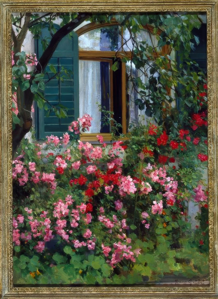 Bij het bloemenraam door Franz Grassel