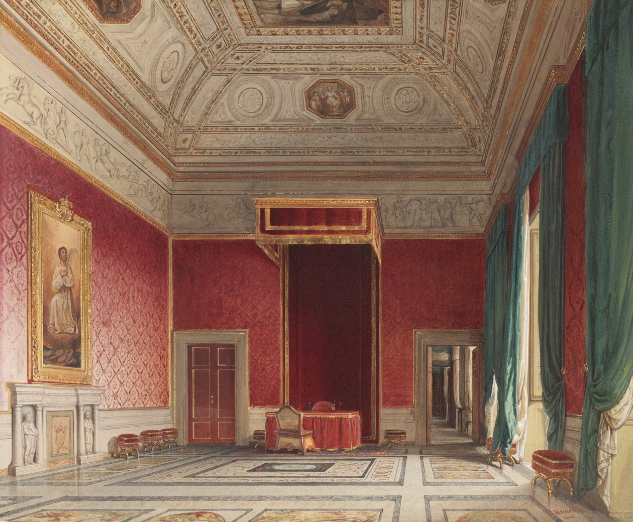 Sala del Thorvaldsen, Rome door Franz Heinrich