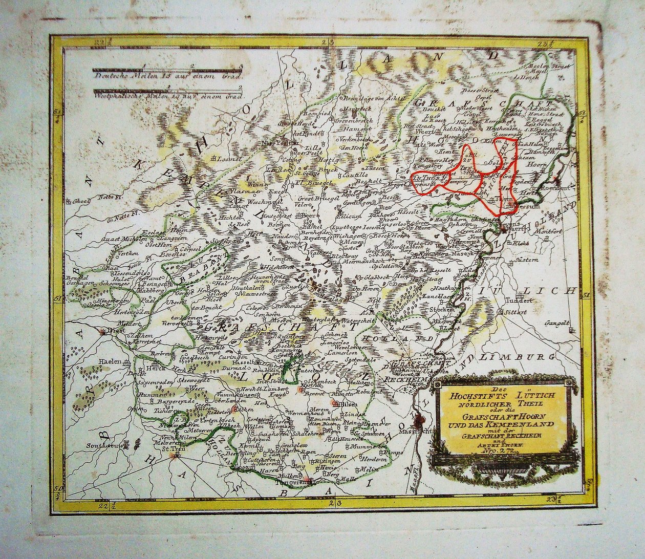 Het noordelijke deel van het prinsbisdom Luik door Franz Johann Joseph von Reilly