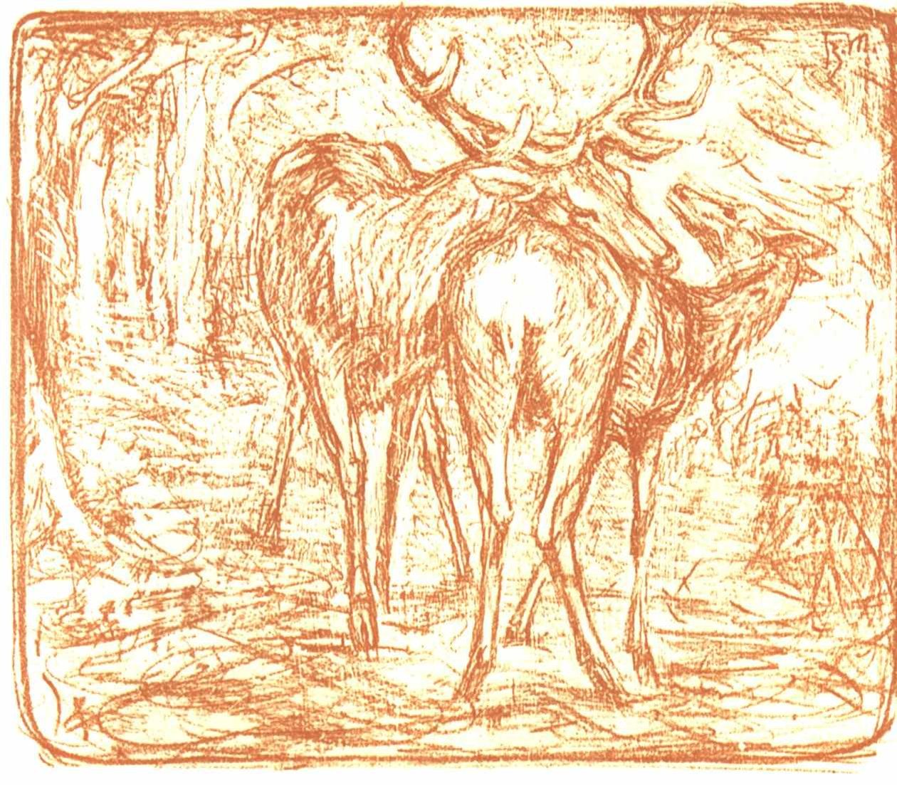 Herten door Franz Marc