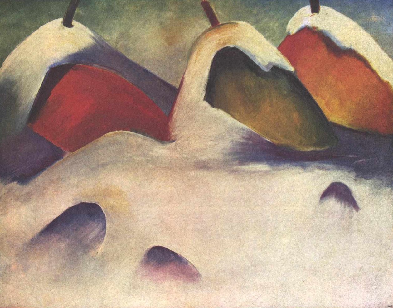 Hokken in de Sneeuw door Franz Marc