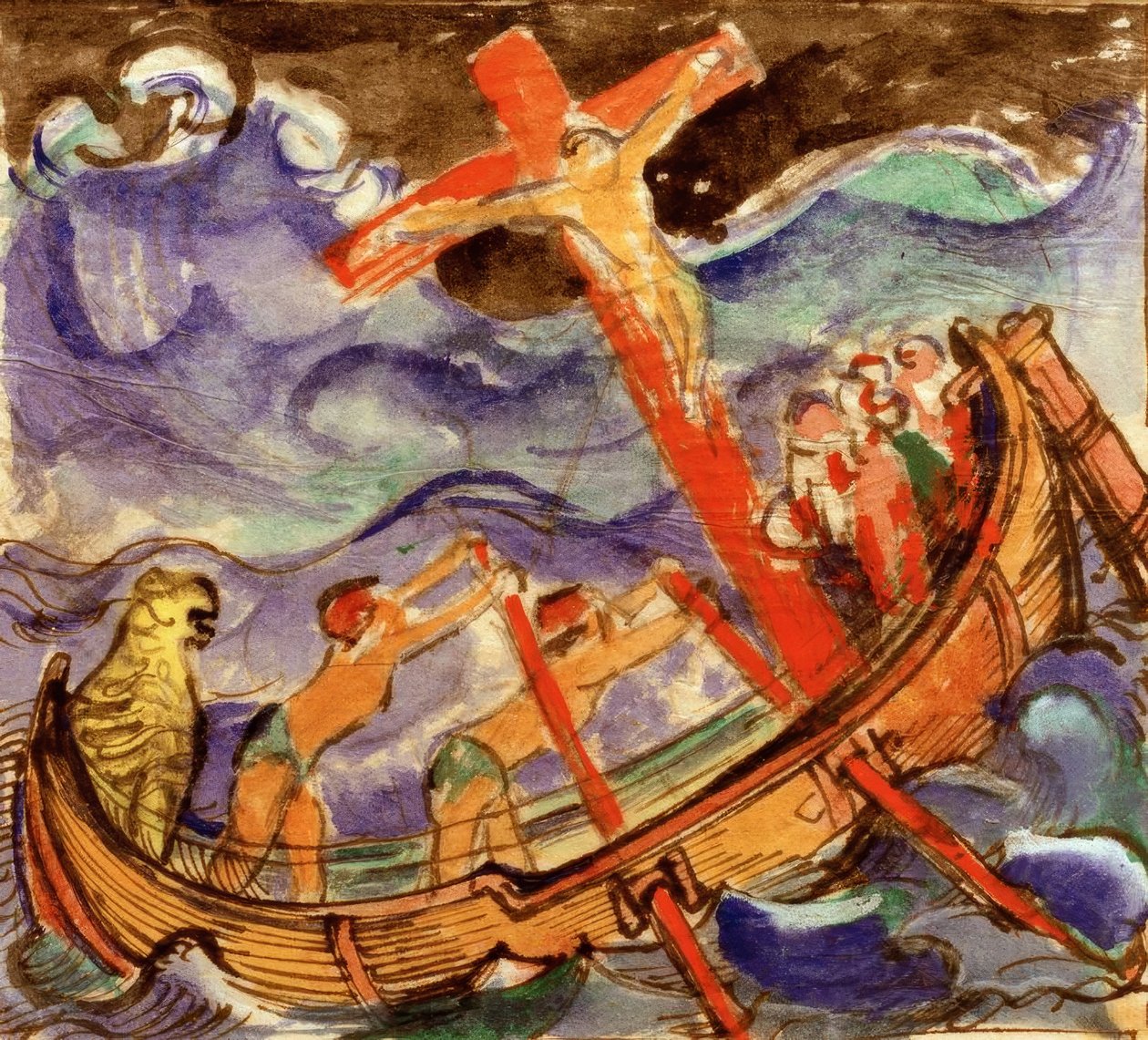 Kruisvaarders in de storm door Franz Marc