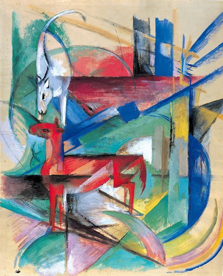 Landschap met dieren door Franz Marc