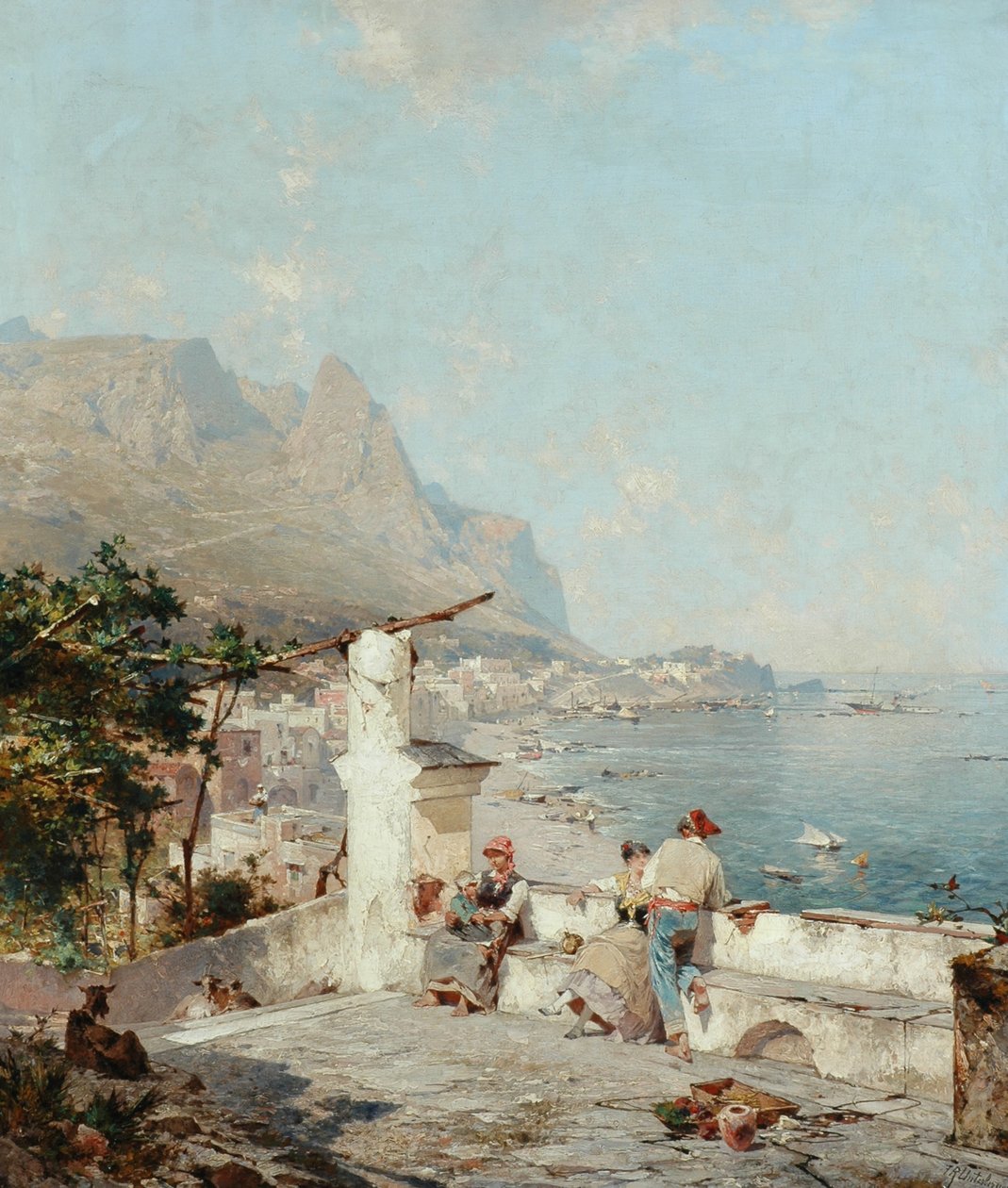 Capri, Golf van Napels door Franz Richard Unterberger