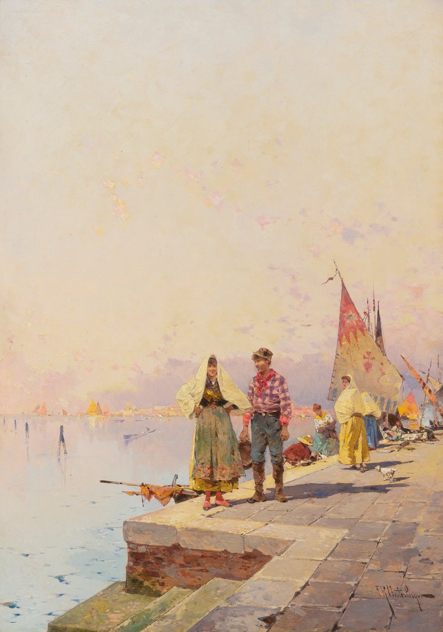 Zonnige Dag in Venetië door Franz Richard Unterberger