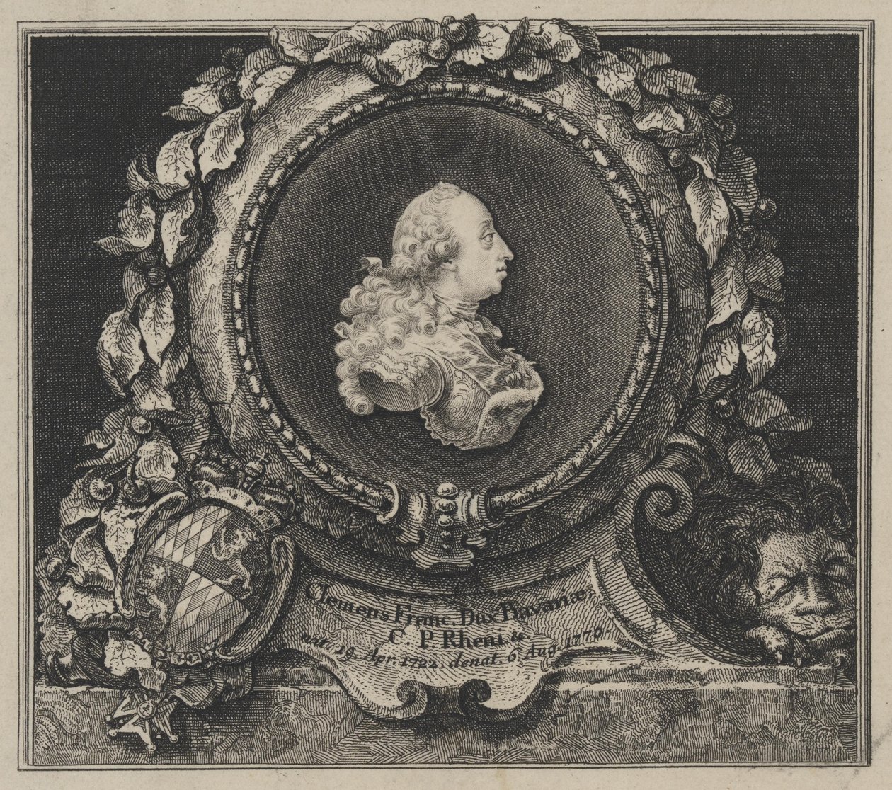 Portret van de hertog Clement Francis van Beieren (1722-1770) door Franz Xaver Andreas Jungwierth