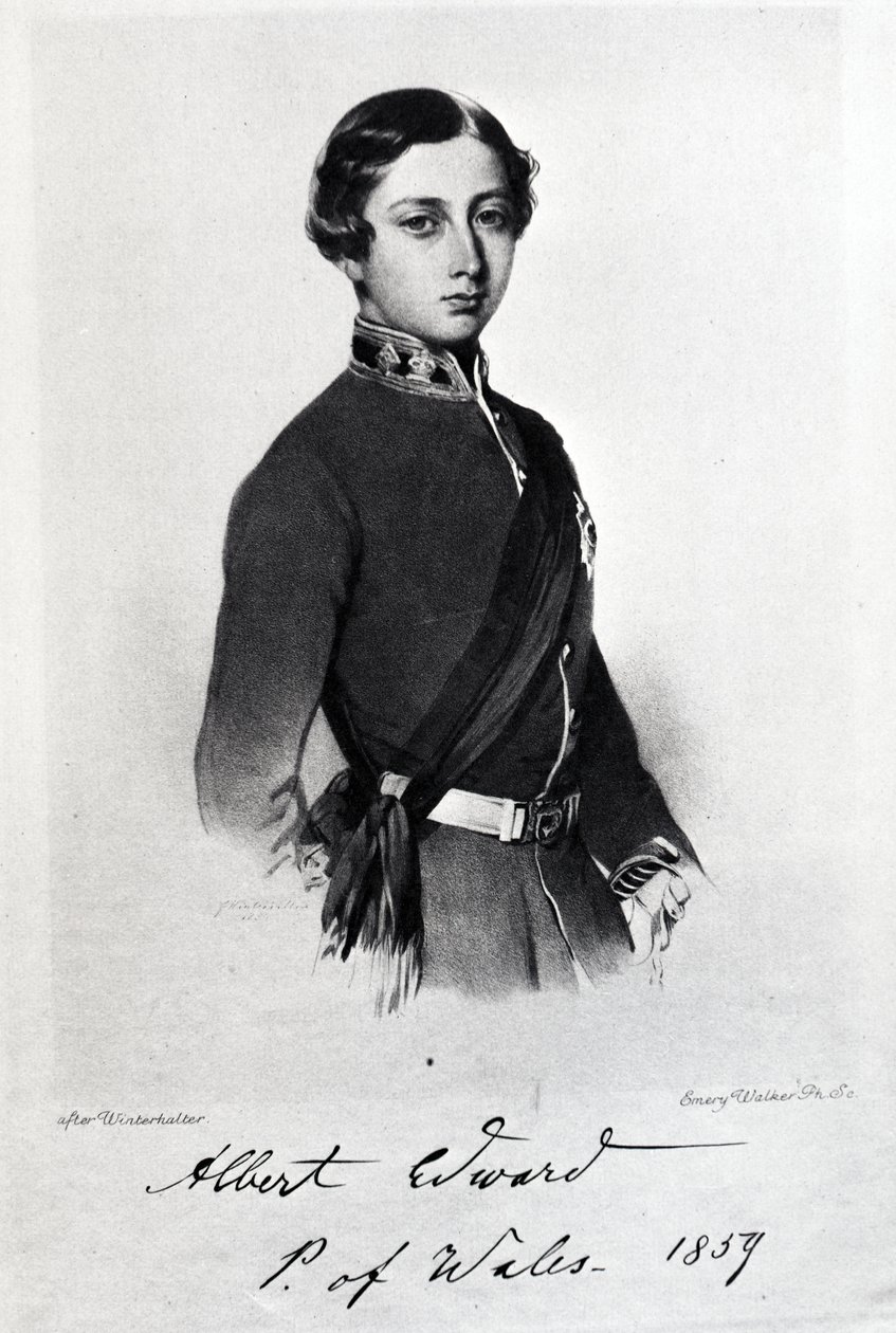 Edward, Prins van Wales, gegraveerd door Emery Walker door Franz Xaver Winterhalter