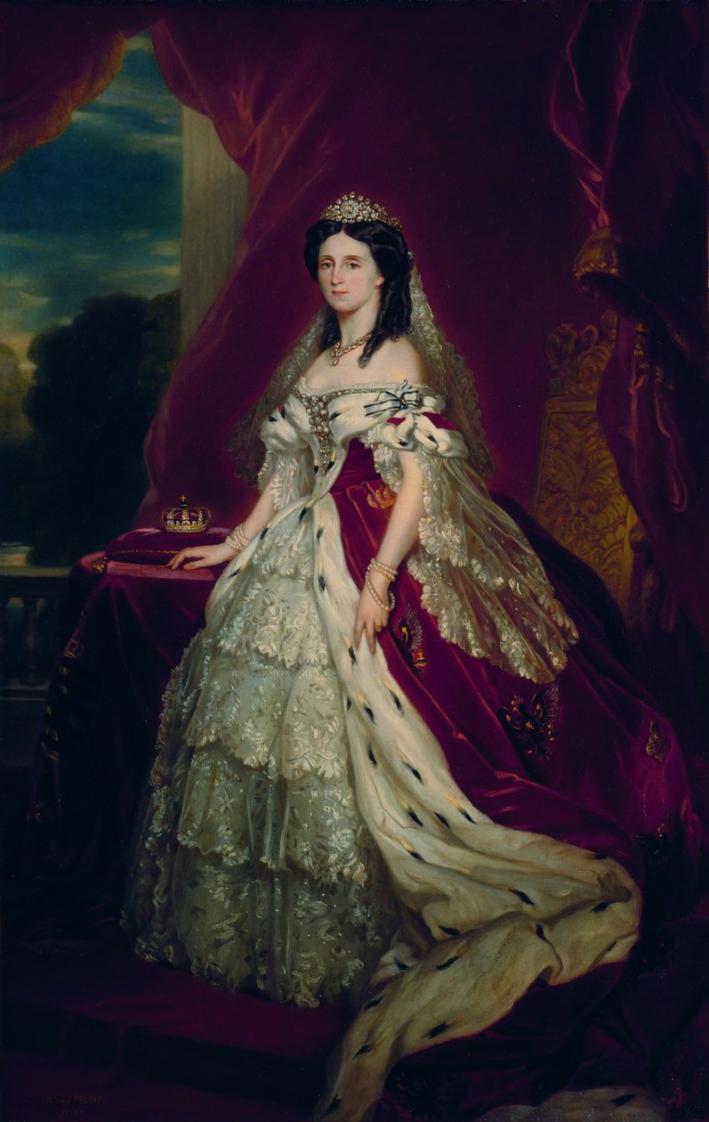 Portret van Augusta van Saksen-Weimar-Eisenach door Franz Xaver Winterhalter