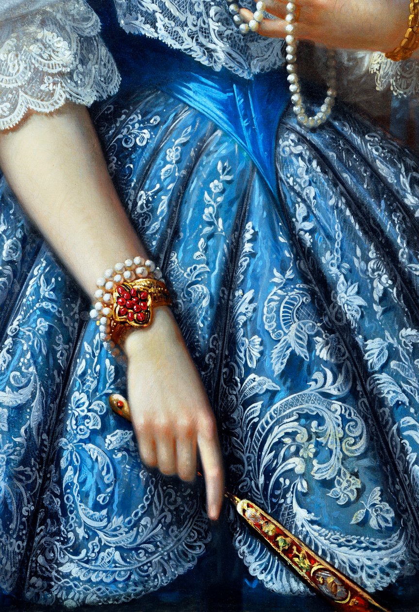 Portret van een vrouw (detail) door Franz Xaver Winterhalter
