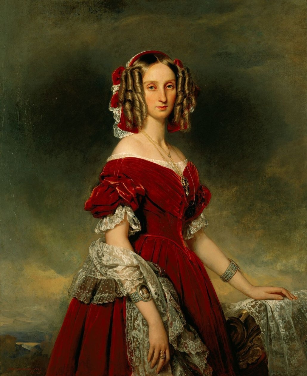 Portret van Louise van Orléans, Koningin der Belgen door Franz Xaver Winterhalter