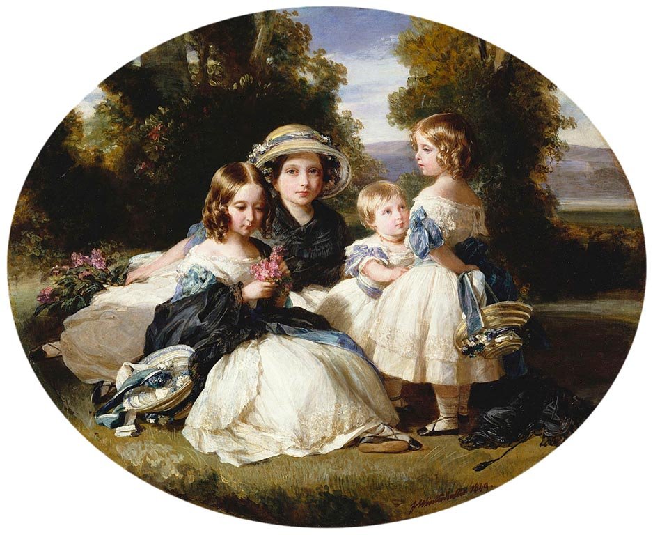 Prinsessen Alice, Victoria, Louise en Helena door Franz Xaver Winterhalter