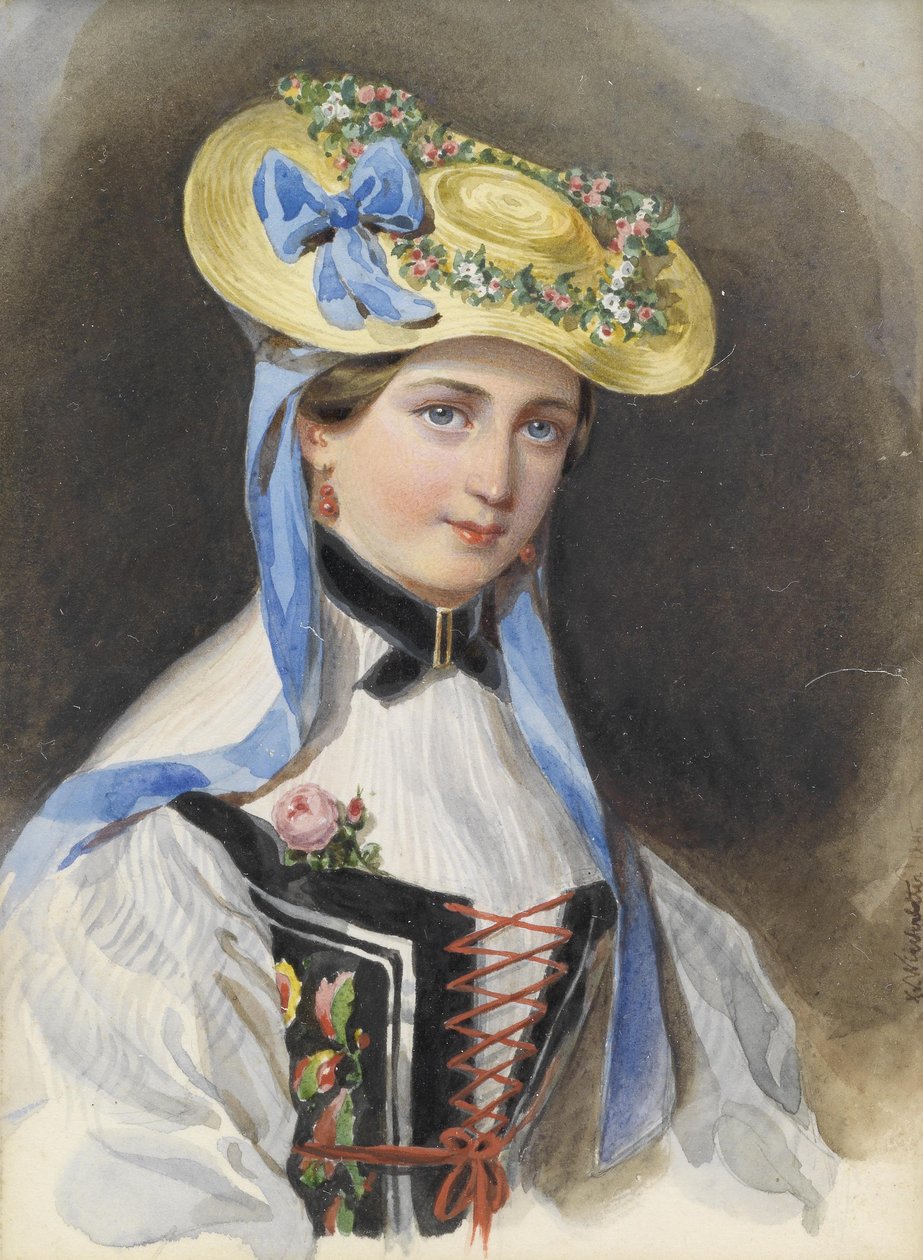 Prinses van Liechtenstein in kostuum door Franz Xaver Winterhalter