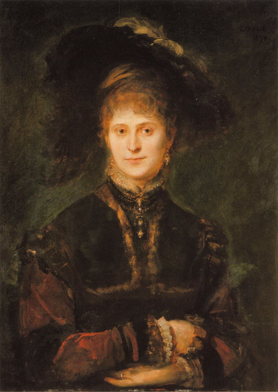 Magdalena Plach door Franz Seraph von Lenbach