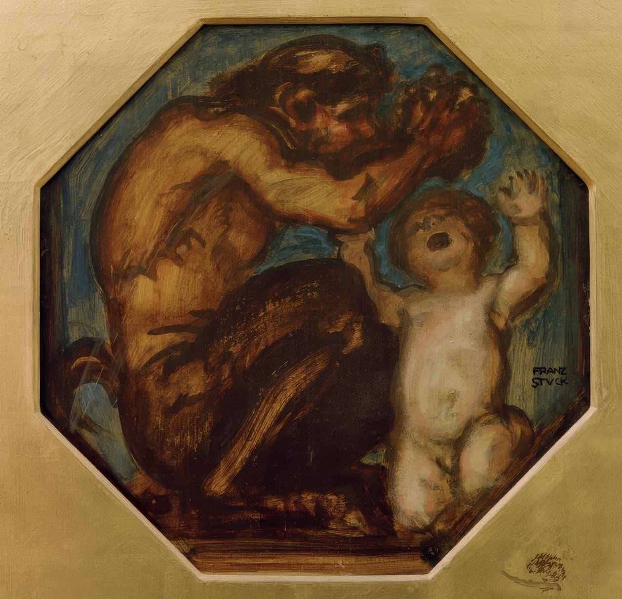 Faun en Bacchusjongen door Franz von Stuck