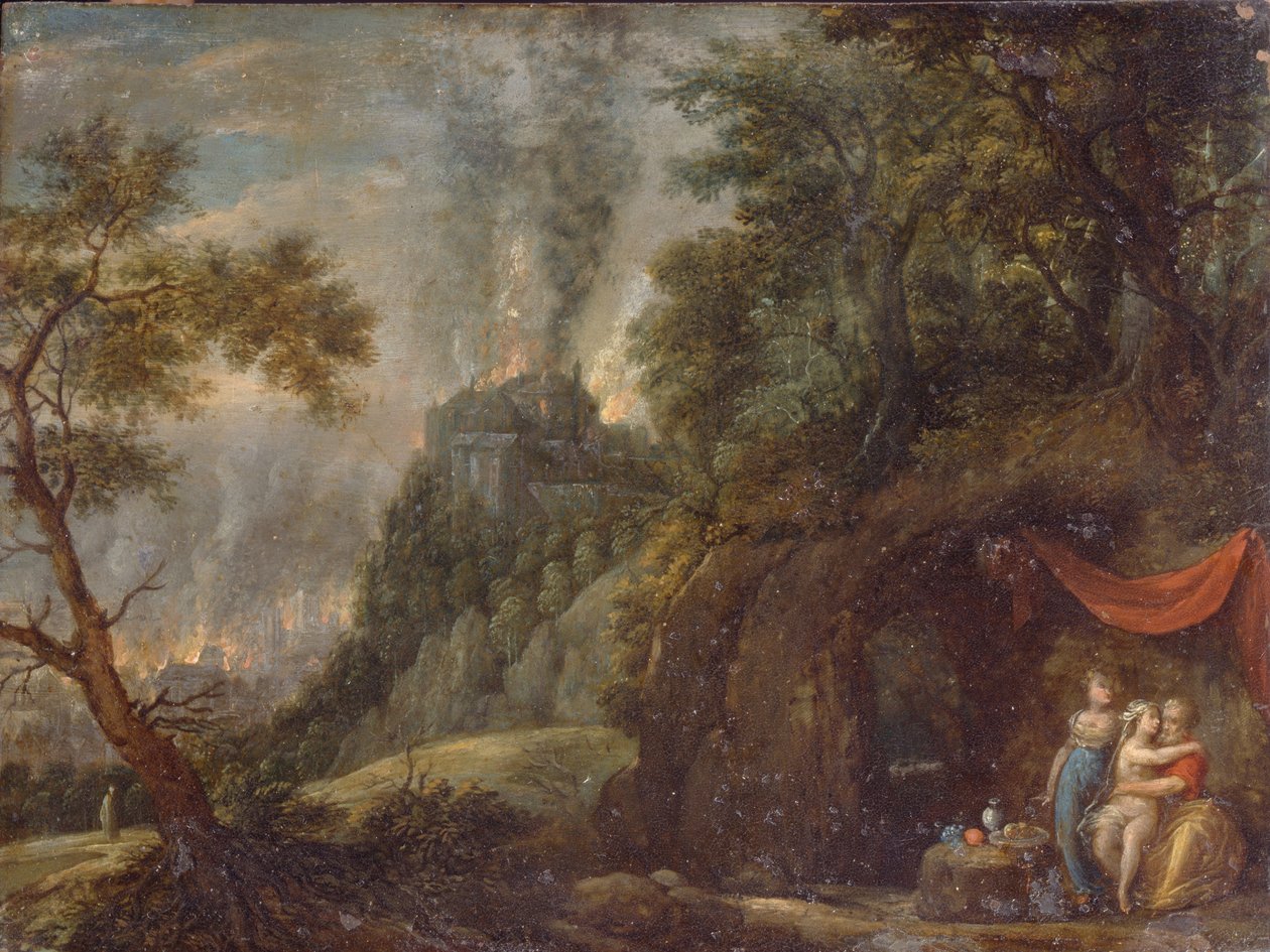 Lot en zijn dochters, 1720s door Franz Anton Hartmann
