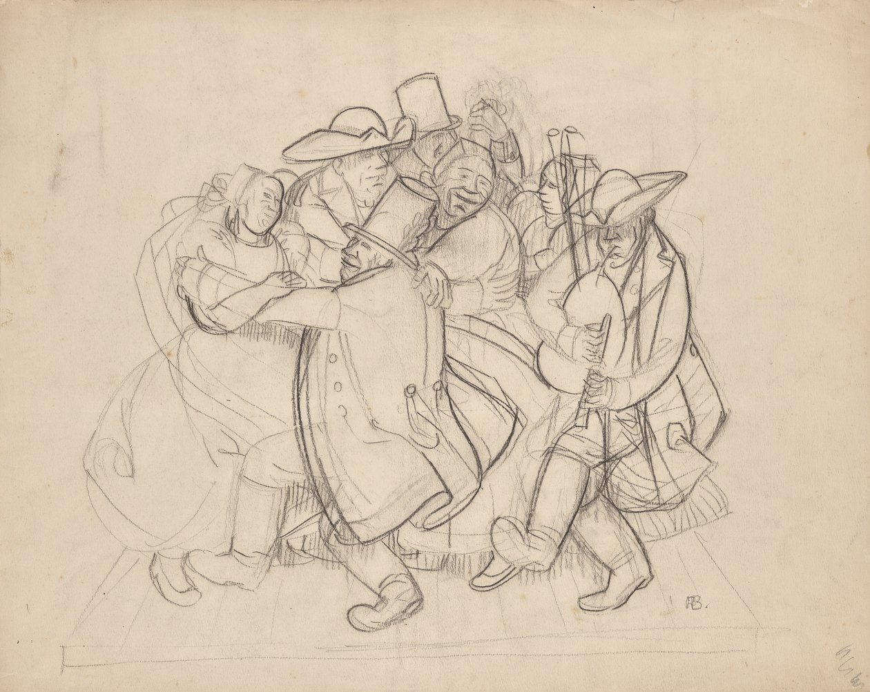 Dansende boeren door Franz Barwig d. Ä.