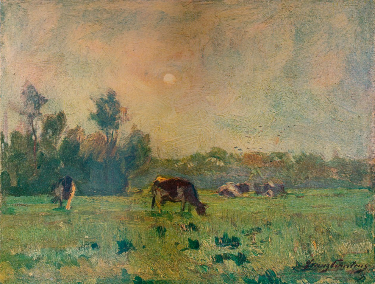 Ochtend, November, ca. 1908 door Franz Courtens