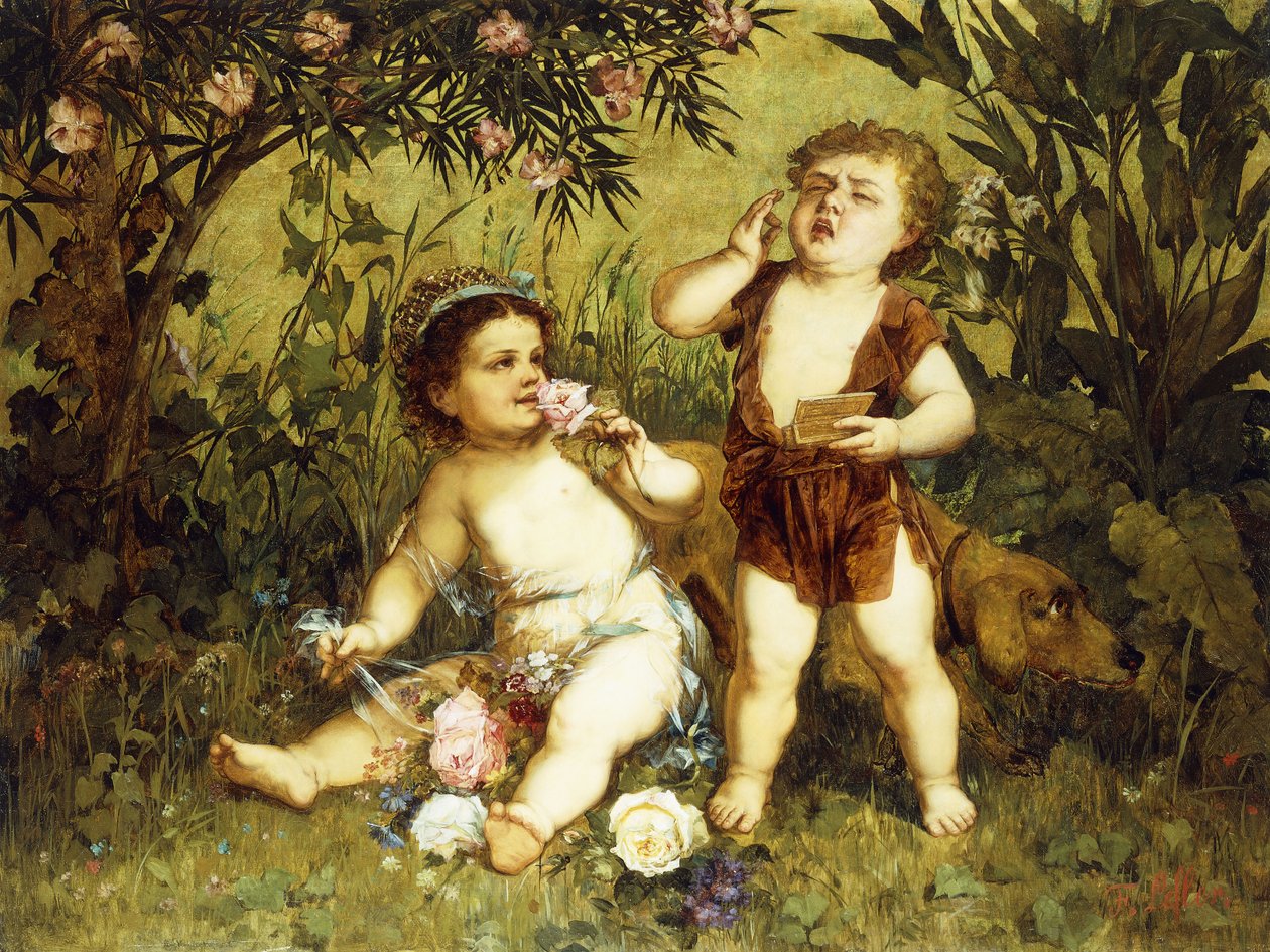 Speelse putti door Franz Eybl