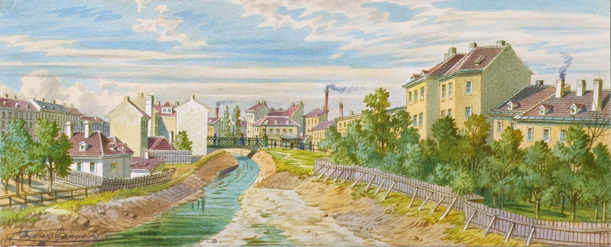 De Magdalenenbrug over de Wienfluss door Franz Gerasch